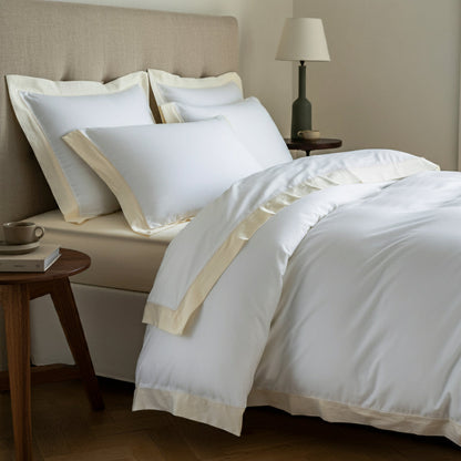 Finole Aura Perkal Kissenbezug aus 100% ägyptischer Baumwolle, kühlend, atmungsaktiv mit Oxford-Rand, Giza 400TC