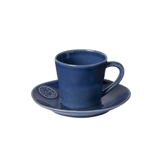 Nova Steingut Costa Nova Tasse mit Untertasse blau