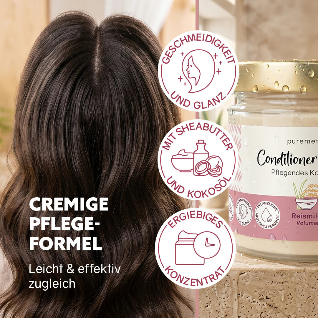 Puremetics | Volumen Conditioner-Cream „Reismilch“ – Leichte Haarpflege mit Protein-Komplex