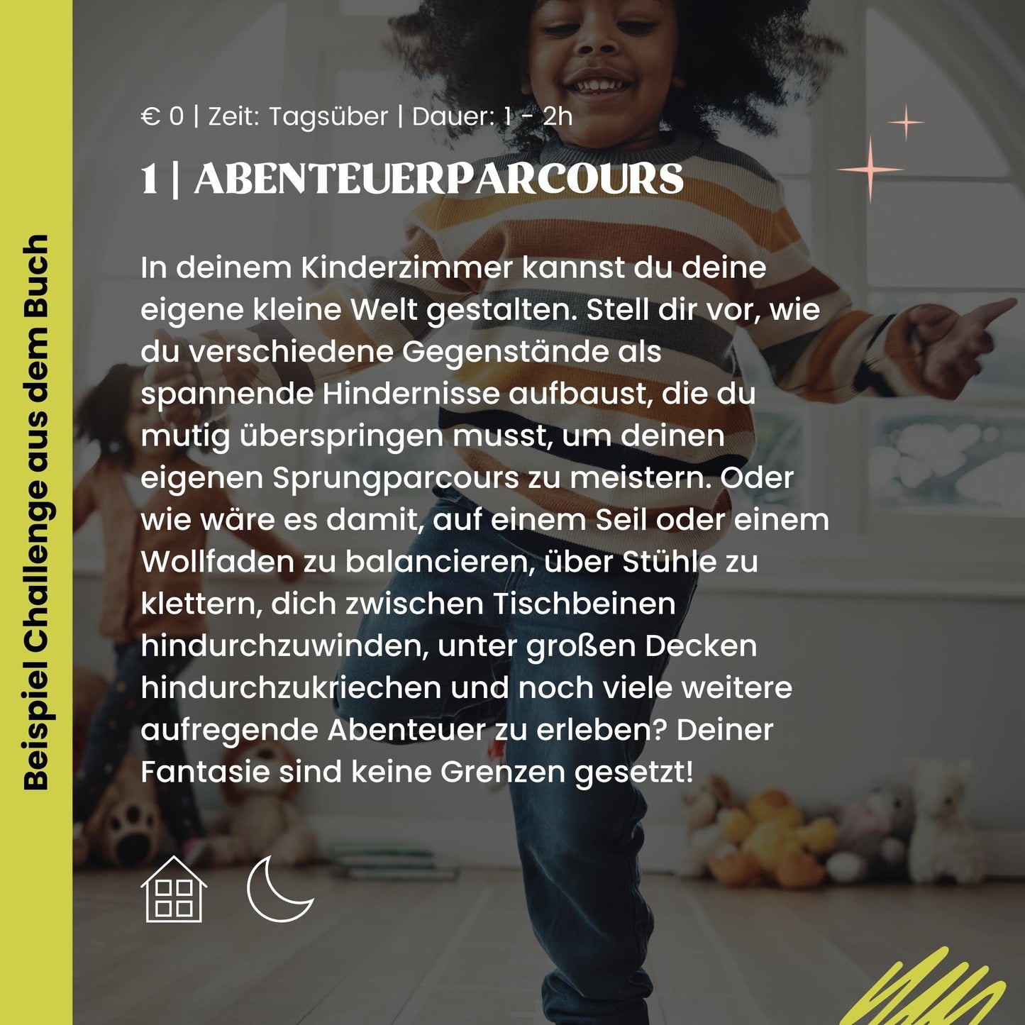 Kinder-Challengebuch von memories2make mit bunten Illustrationen und Platz für kreative Aufgaben und Erinnerungen