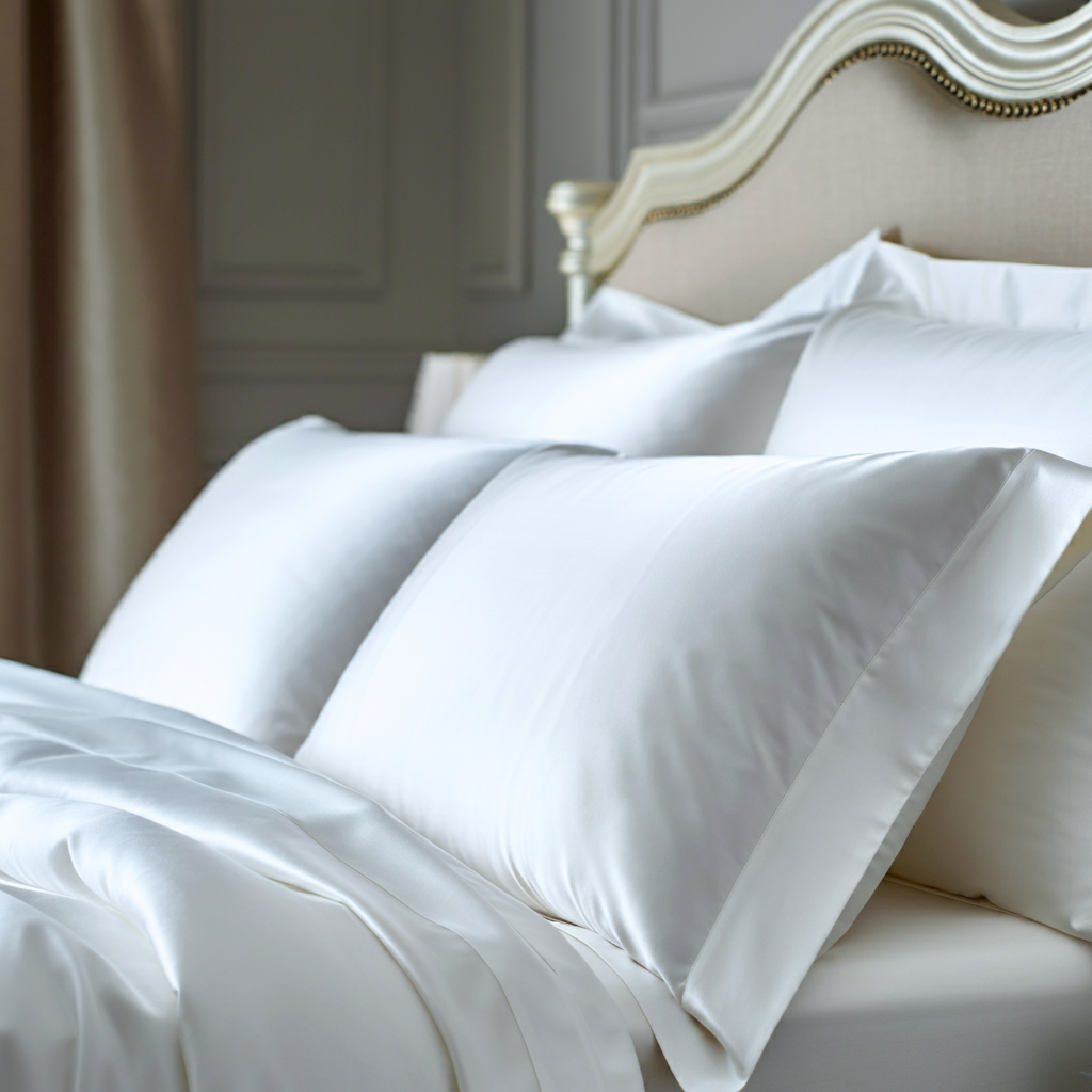 Finole Charm Satin Kissenbezug aus 100% ägyptischer Baumwolle, seidig glatt, glänzend und haarschonend, für luxuriösen Schlafkomfort