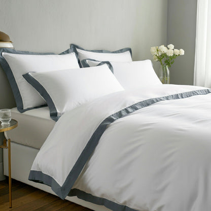 Finole Aura Perkal Deckenbezug aus 100% ägyptischer Baumwolle, kühlend, atmungsaktiv und elegant, in neutralem Design