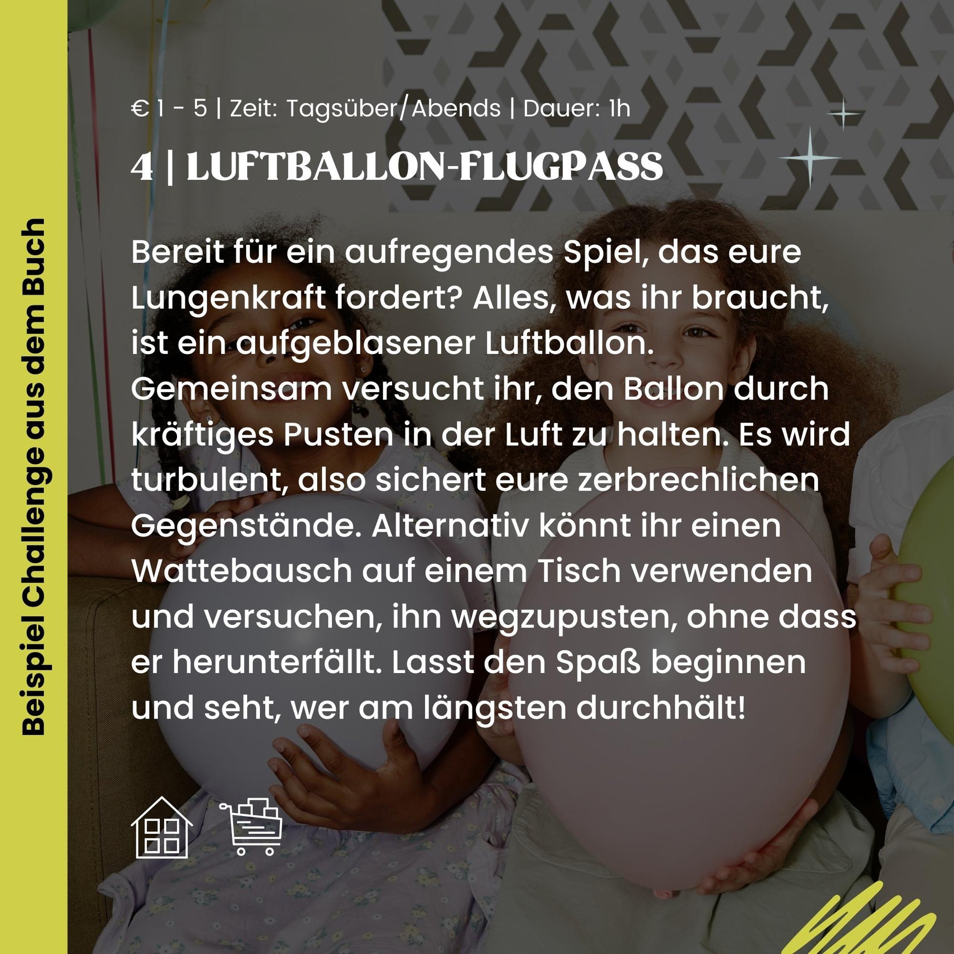 Kinder-Challengebuch von memories2make mit bunten Illustrationen und Platz für kreative Aufgaben und Erinnerungen.