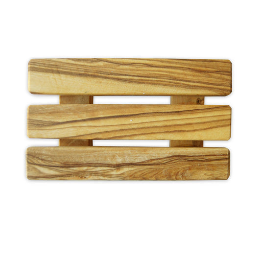 Seifenablage "Palette" aus Olivenholz von olivenholz-erleben, handgefertigt, mit eleganter, natürlicher Holzmaserung.