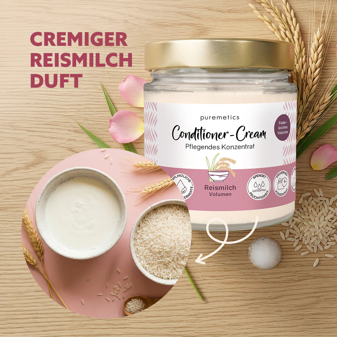 Puremetics | Volumen Conditioner-Cream „Reismilch“ – Leichte Haarpflege mit Protein-Komplex