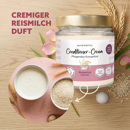 Puremetics | Volumen Conditioner-Cream „Reismilch“ – Leichte Haarpflege mit Protein-Komplex