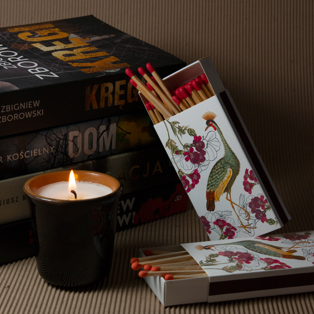 Vintage Streichhölzer – Lange Streichhölzer mit künstlerischem Motiv „Heron“ - Verdancia