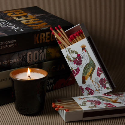 Vintage Streichhölzer – Lange Streichhölzer mit künstlerischem Motiv „Heron“ - Verdancia