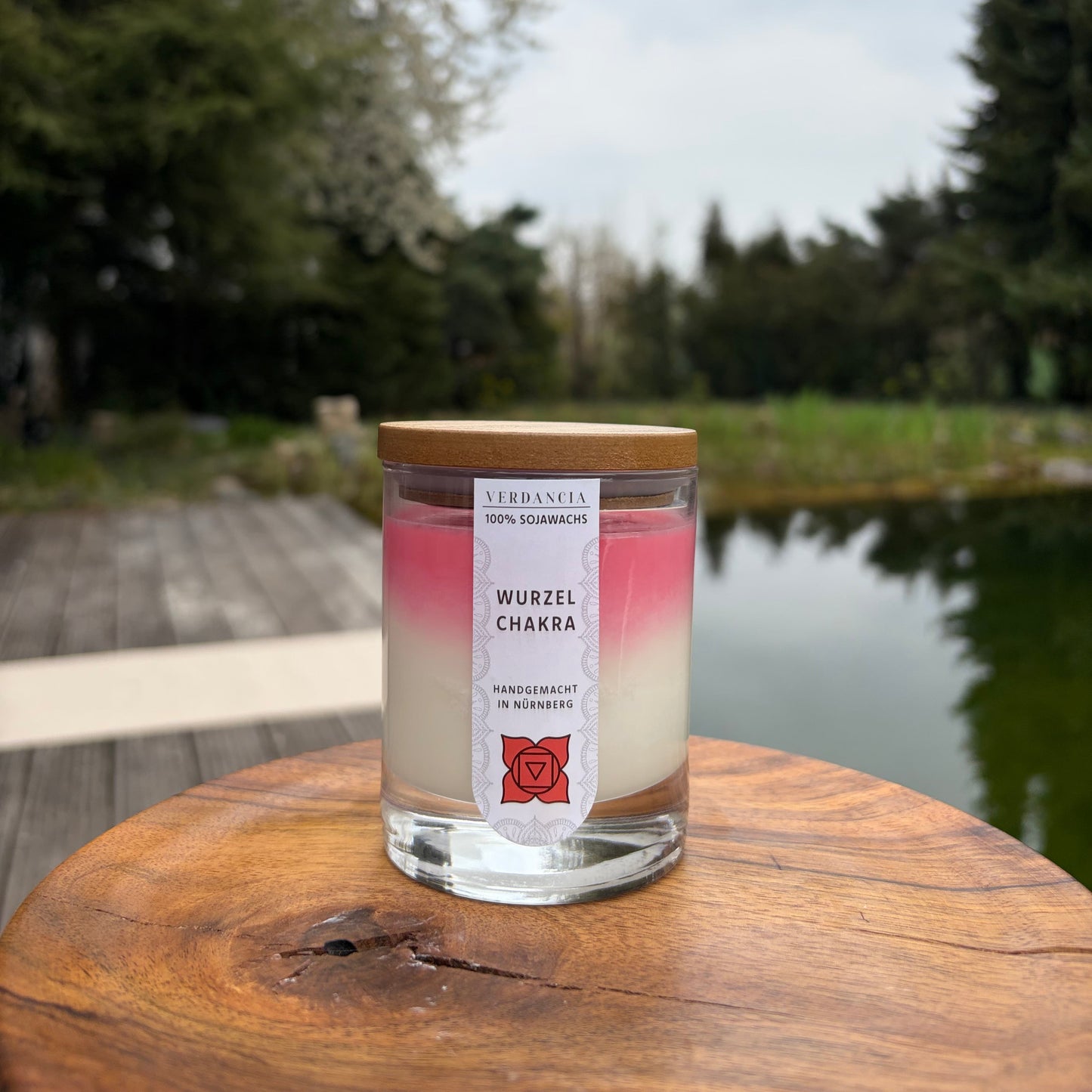 Bougie parfumée au soja - Bougie Chakra - « Chakra Racine » - Bougie de yoga