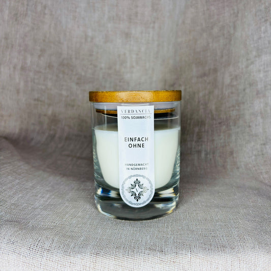 Soja Duftkerze - "Einfach Ohne" - Ohne Duft