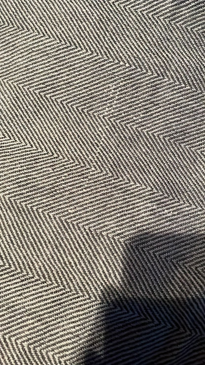 B-WARE Kaschmirdecke mit Fischgratmuster von yanopurna, grau, 135 x 270 cm, weiche und elegante Decke.