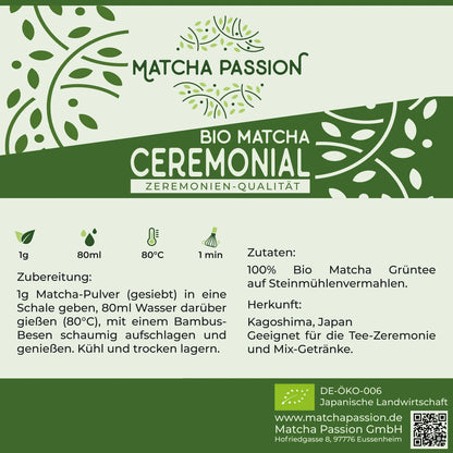 Bio Matcha Ceremonial 30g Dose