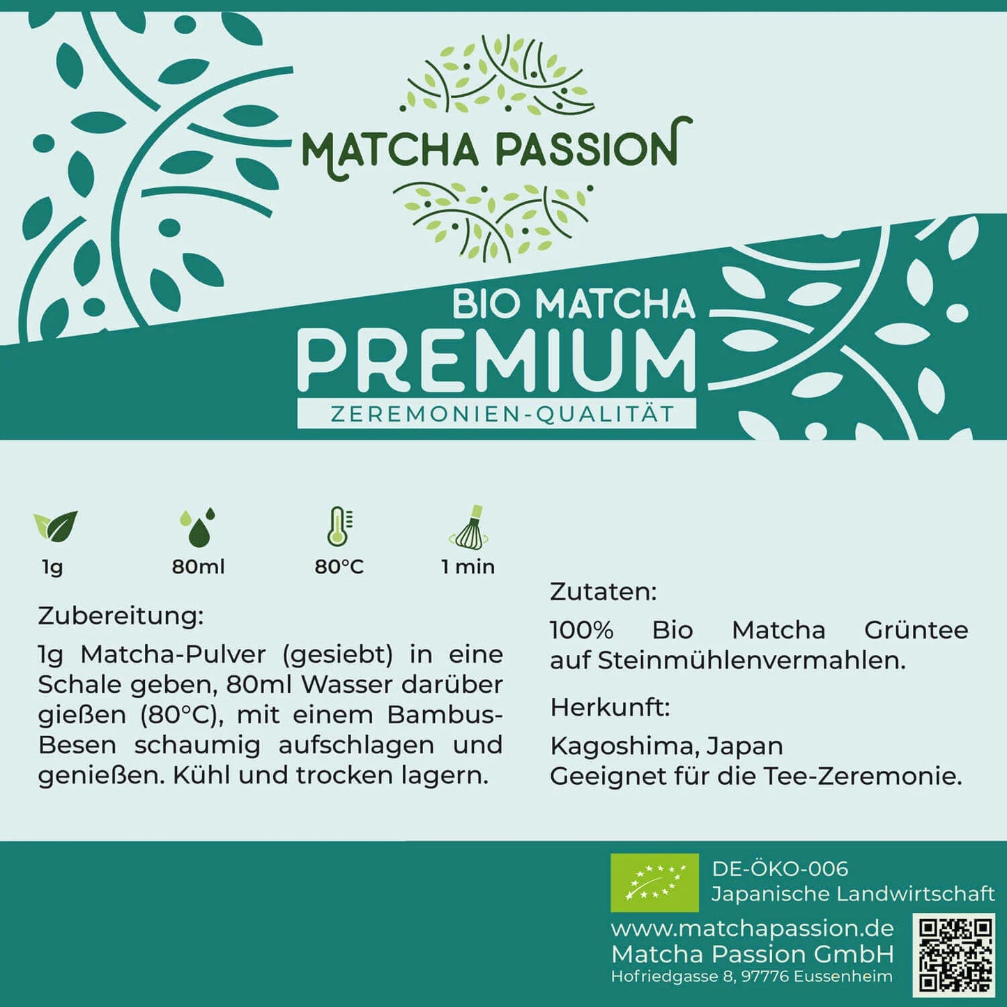 Bio Matcha Premium 30g Dose