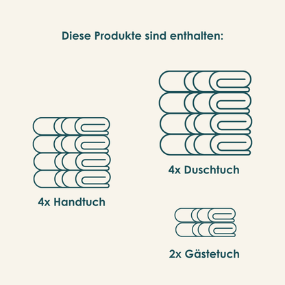 Finole Plush Family Handtücher Set aus ägyptischer Baumwolle