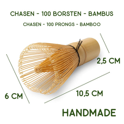 Matcha Passion Besen Chasen aus Bambus mit 100 Borsten