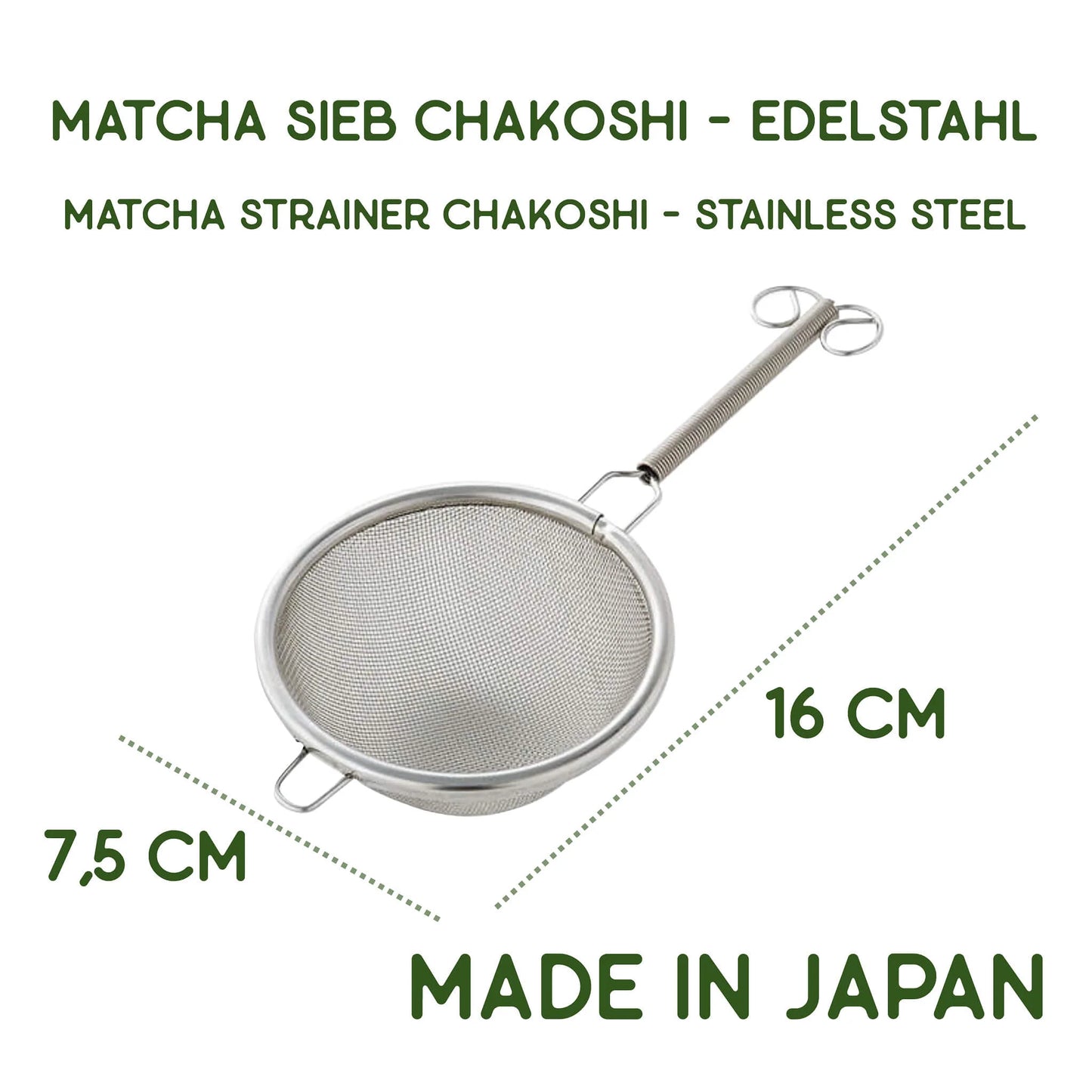 Matcha Tee Sieb Chakoshi aus Edelstahl