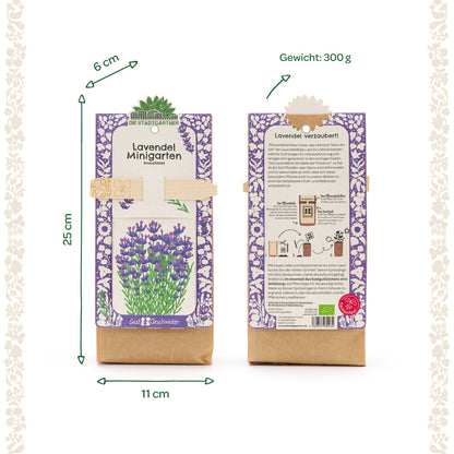Anzuchtset von Die Stadtgärtner mit Bio-Lavendel für Minigarten, inklusive Samen und Anzuchttöpfe, ideal für Balkon und Fensterbank