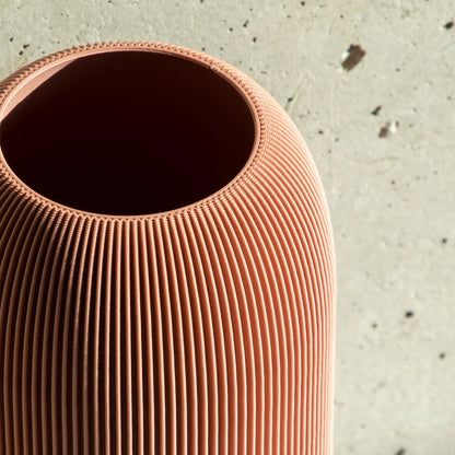 Dennis Maas Vase Pille  3D Druck Terracotta Nahaufnahme