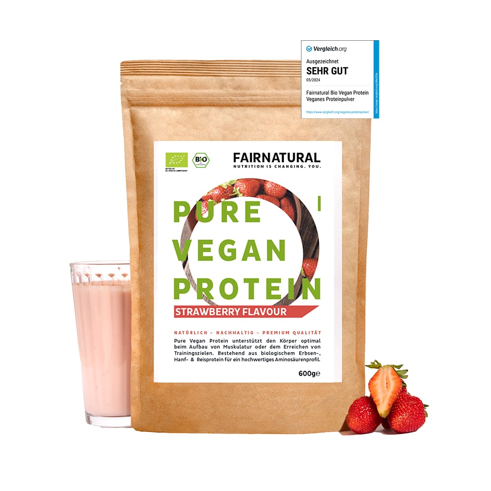 Bio Veganes Proteinpulver Erdbeere ohne Soja - Verdancia