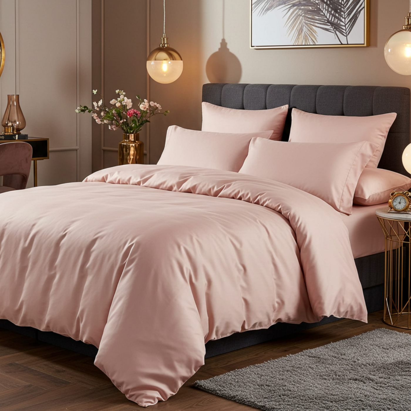 Feines Satin Spannbettlaken aus 100% ägyptischer Baumwolle von Finole, seidig glatt, atmungsaktiv und luxuriös.