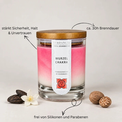 Wurzelchakra Duftkerze Hoverbild Verdancia