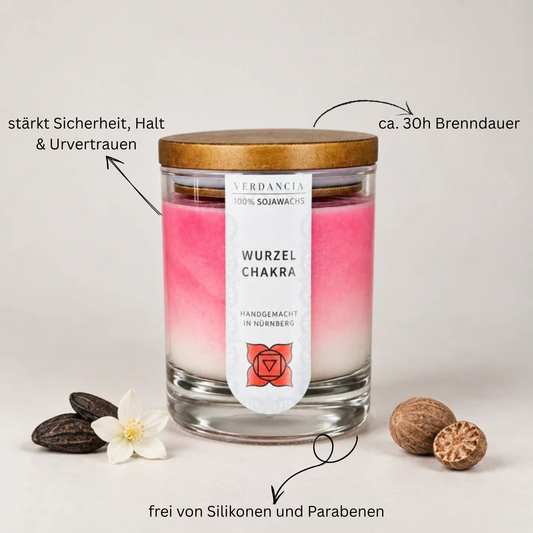 Wurzelchakra Duftkerze Hoverbild Verdancia