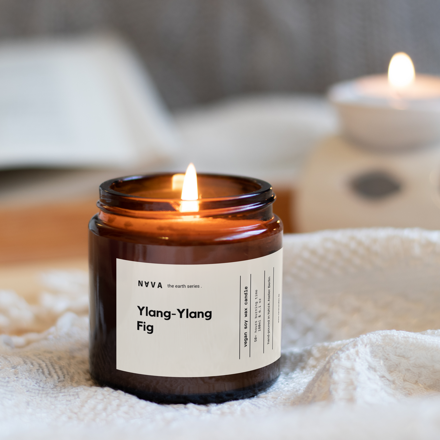 NAVA Berlin Ylang-Ylang + Feige Kerze – 100 % Bio-Sojawachs, handgemacht - Verdancia
