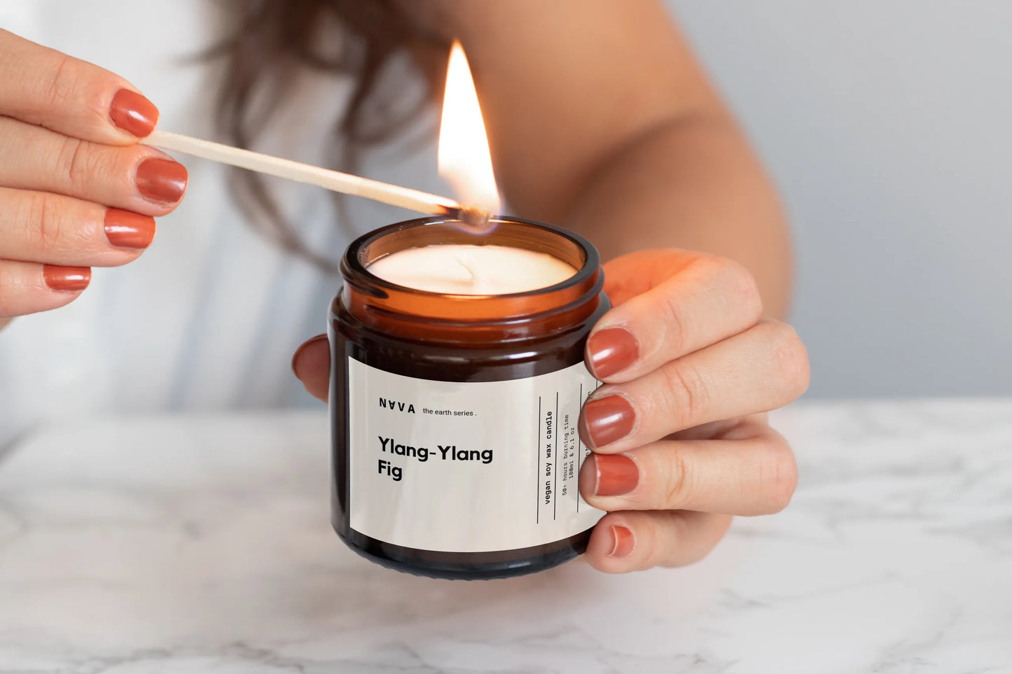 NAVA Berlin Ylang-Ylang + Feige Kerze – 100 % Bio-Sojawachs, handgemacht - Verdancia