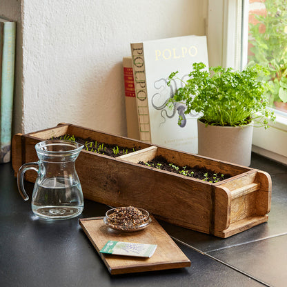 Ziegelform mit 2 Fächern für Pflanzenbau, von Die Stadtgärtner, ideal für Garten- und Pflanzenprojekte, aus langlebigem Material.