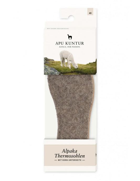 Apu Kuntur - Alpaka Thermosohlen - mit Kork - 10060 - mit Verpackung