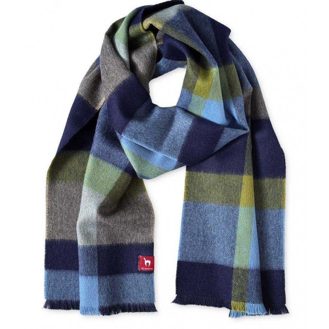 Apu Kuntur - 100% Baby Alpaka - Webschal - Cuadro - Verdancia