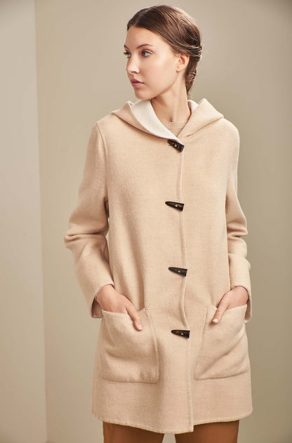 KUNA - Alpaka Wende-Mantel ANASTASIA – Zwei Mäntel in Einem - Verdancia