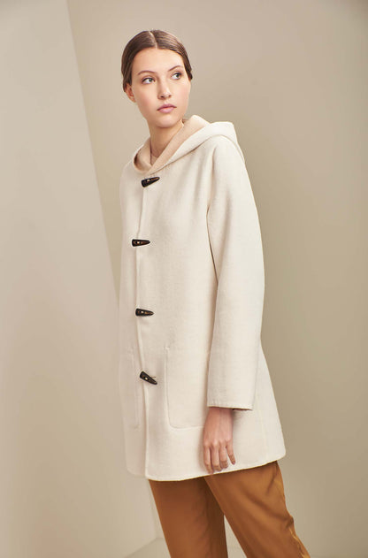 KUNA - Alpaka Wende-Mantel ANASTASIA – Zwei Mäntel in Einem - Verdancia