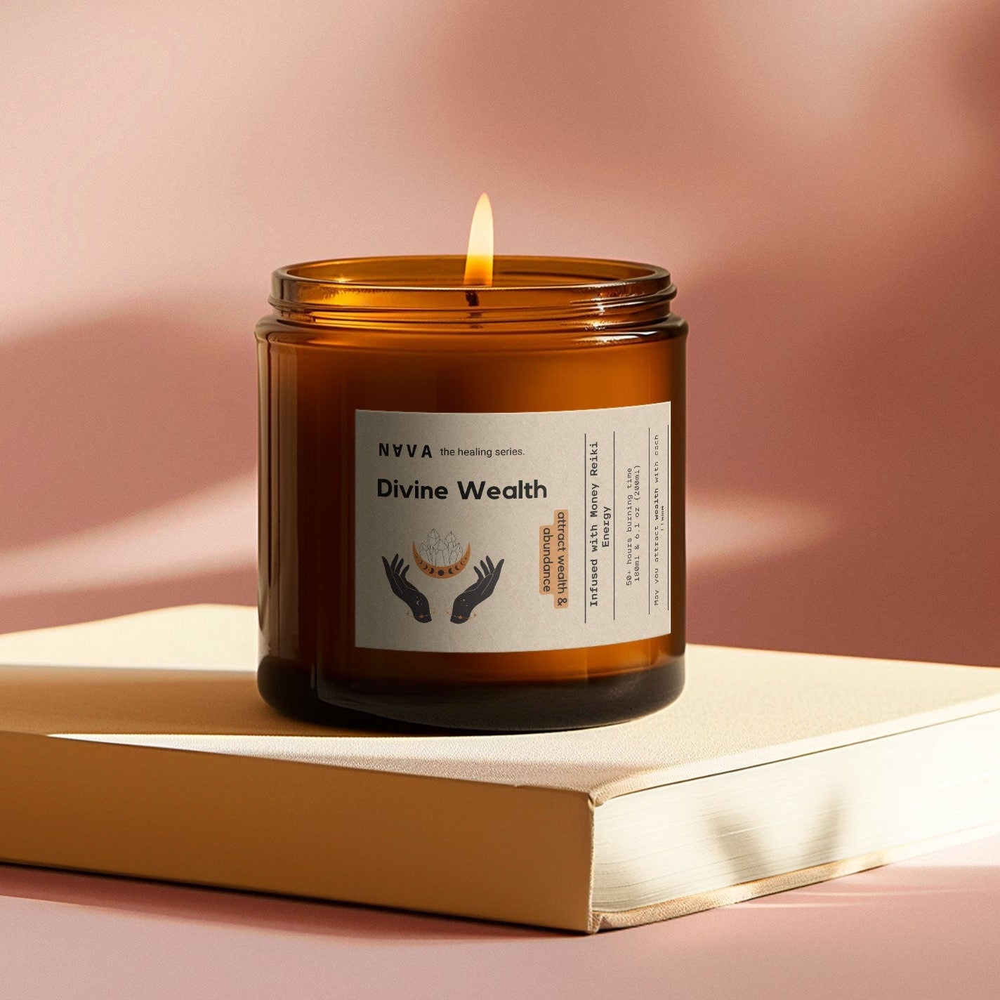 Nava Berlin Divine Wealth Kerze – 100 % Bio-Sojawachs für Fülle & Wohlstand - Verdancia