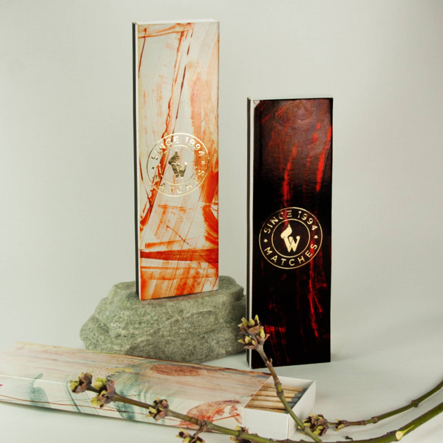 Handbemalte ART Premium Streichhölzer von Woloszyn, nachhaltige Design-Streichhölzer in einzigartigem Kunstwerk-Design.