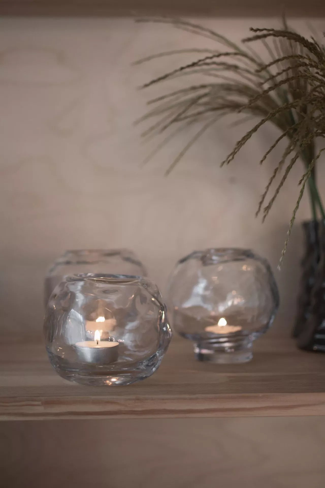 "Bunch" - mini Windlicht auf einem Fuß - Kerzenwindlicht - Transparent - 12cm - Verdancia