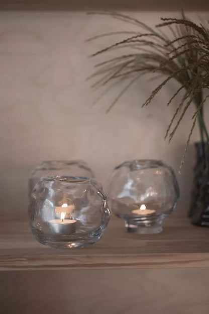 "Bunch" - mini Windlicht auf einem Fuß - Kerzenwindlicht - Transparent - 12cm - Verdancia