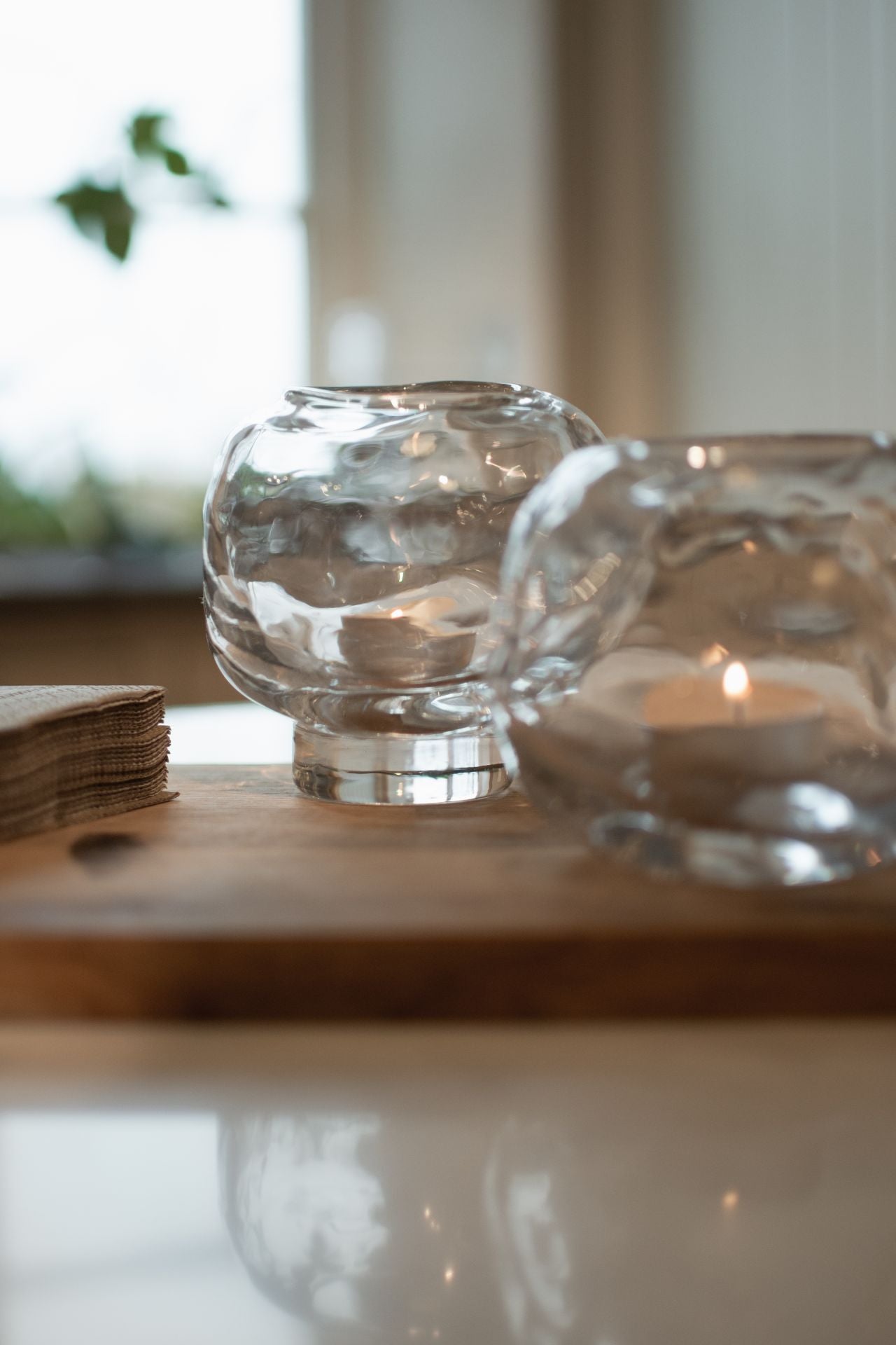 "Bunch" - mini Windlicht auf einem Fuß - Kerzenwindlicht - Transparent - 12cm - Verdancia