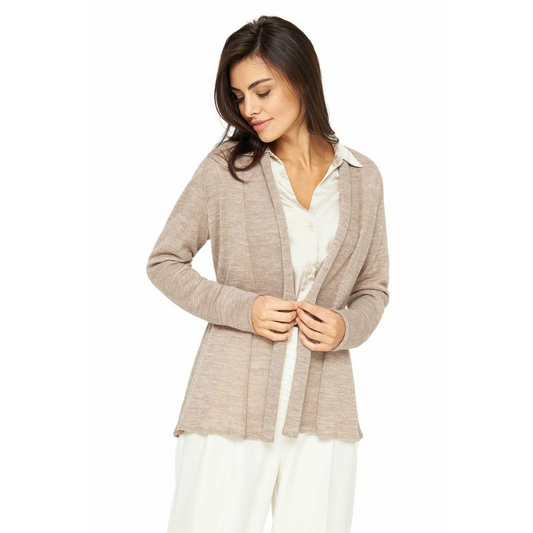 Apu Kuntur - Alpaka Strickjacke PENELOPE – Damen Schalkragenjacke aus Baby Alpaka | Verdancia 