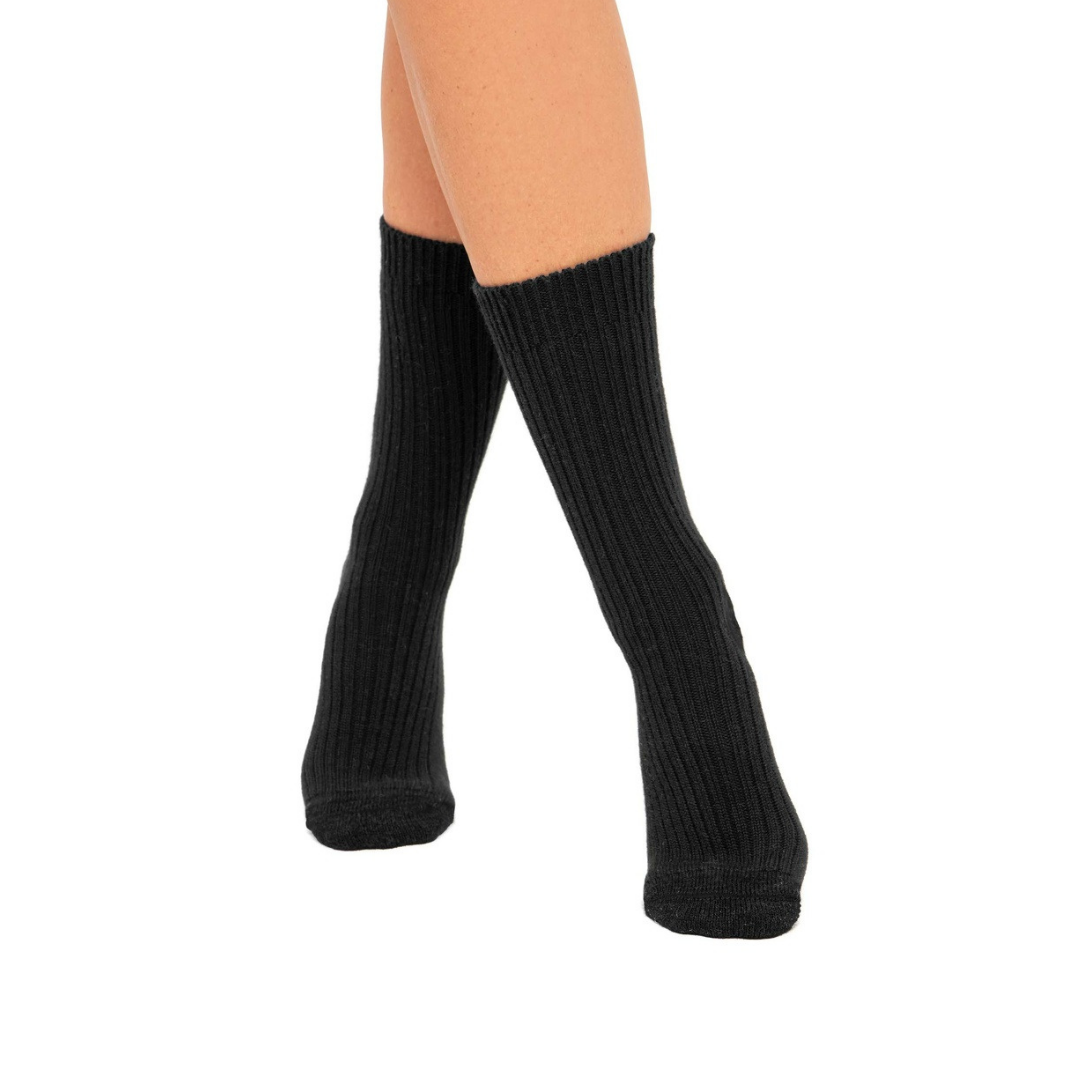 Apu Kuntur - Baby Alpaka PREMIUM Softsocken - Verdancia - schwarz 