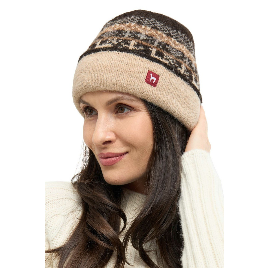 Apu Kuntur - Alpaka Mütze NATURA – Wendemütze aus 100% - ungefärbt - Verdancia