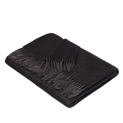 Apu Kuntur - Alpaka Decke - Fischgrat - 100% Baby-Alpaka - Verdancia - schwarz