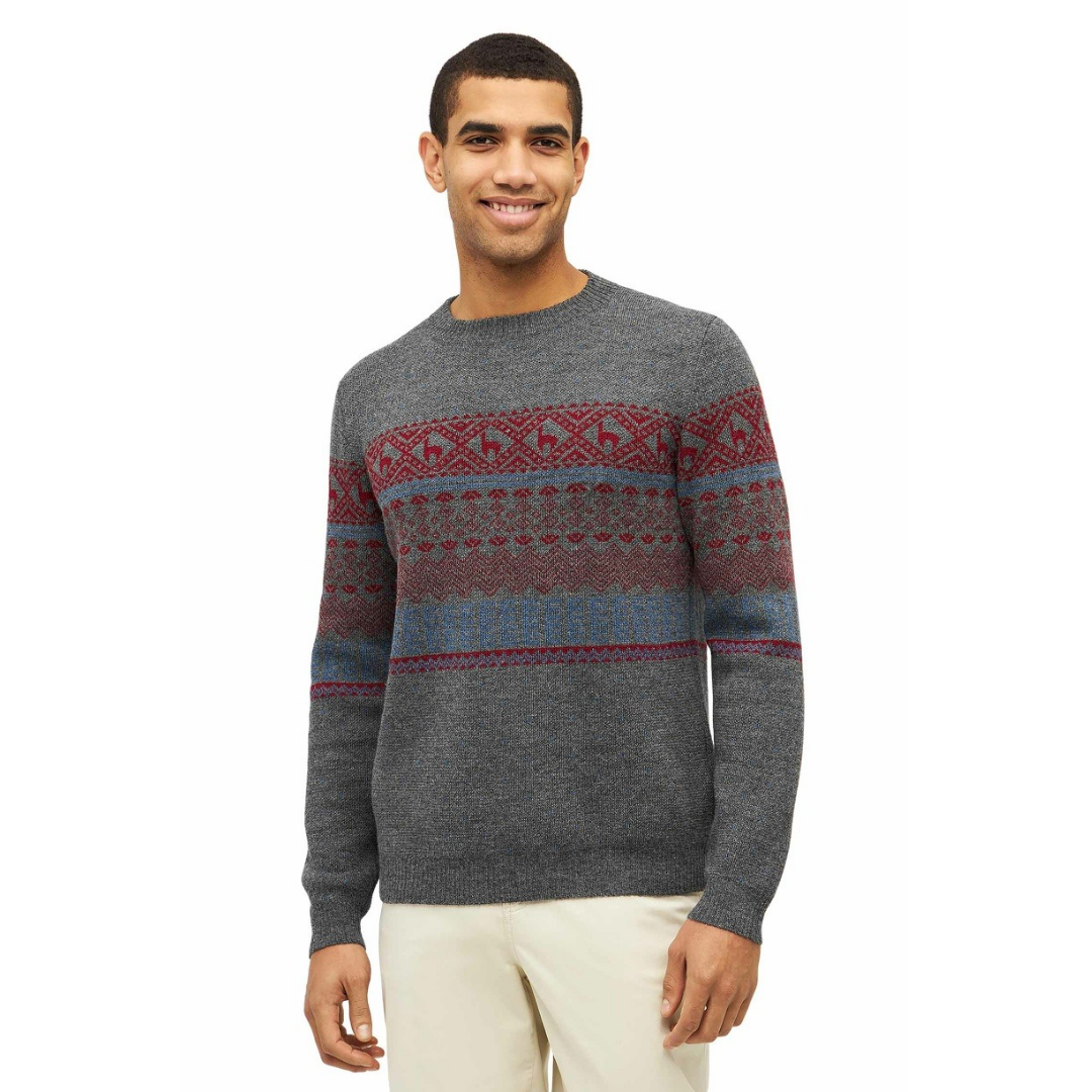 Apu Kuntur - Alpaka Pullover Herren NEVADA – Norweger-Stil aus Baby Alpaka | Verdancia 