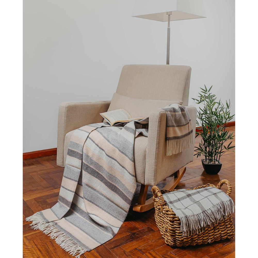 KUNA Viscacha Decke – 100 % Baby‑Alpaka | Naturbelassen & Warm - ungefärbt - Verdancia 