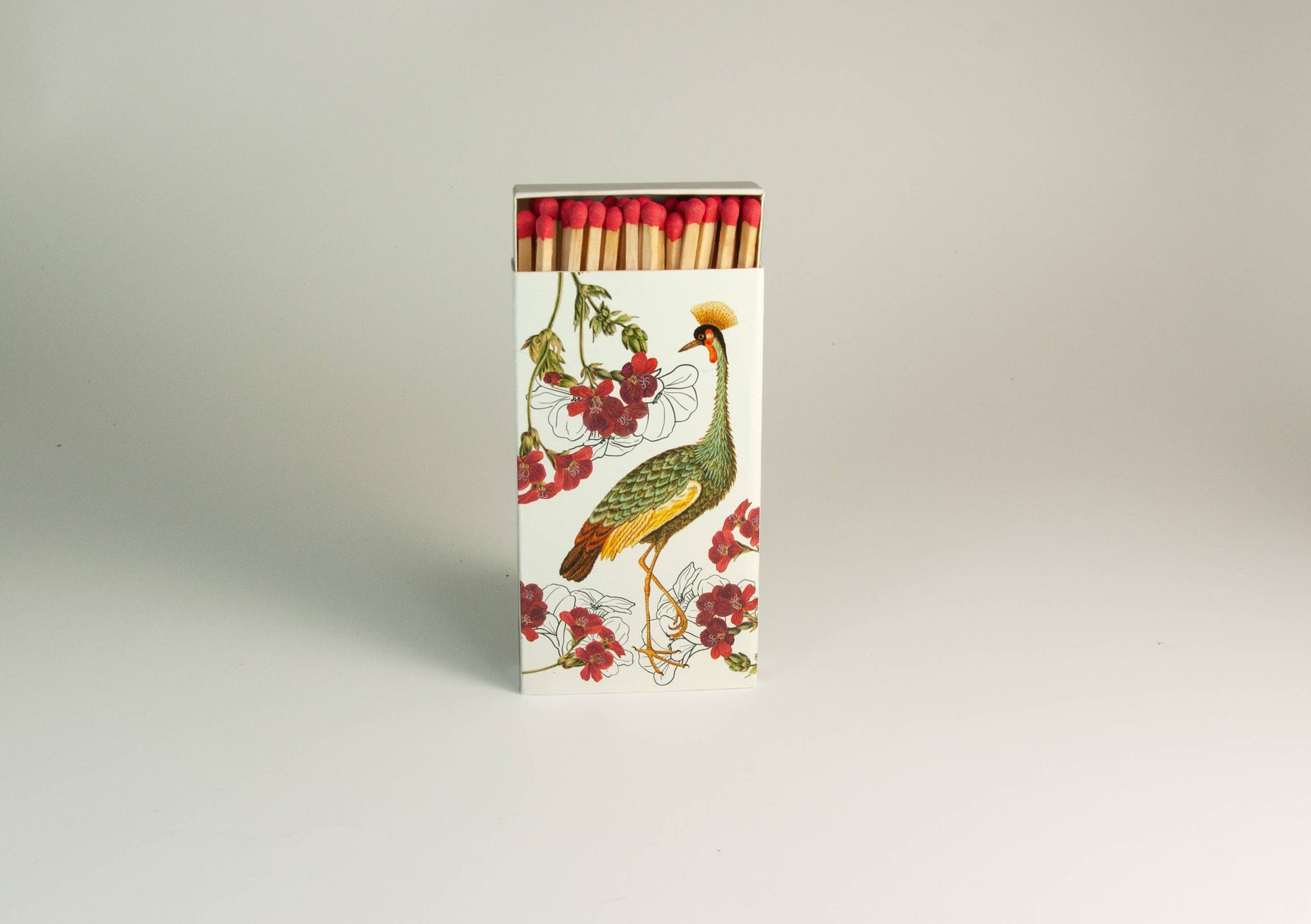 Vintage Streichhölzer – Lange Streichhölzer mit künstlerischem Motiv „Heron“ - Verdancia