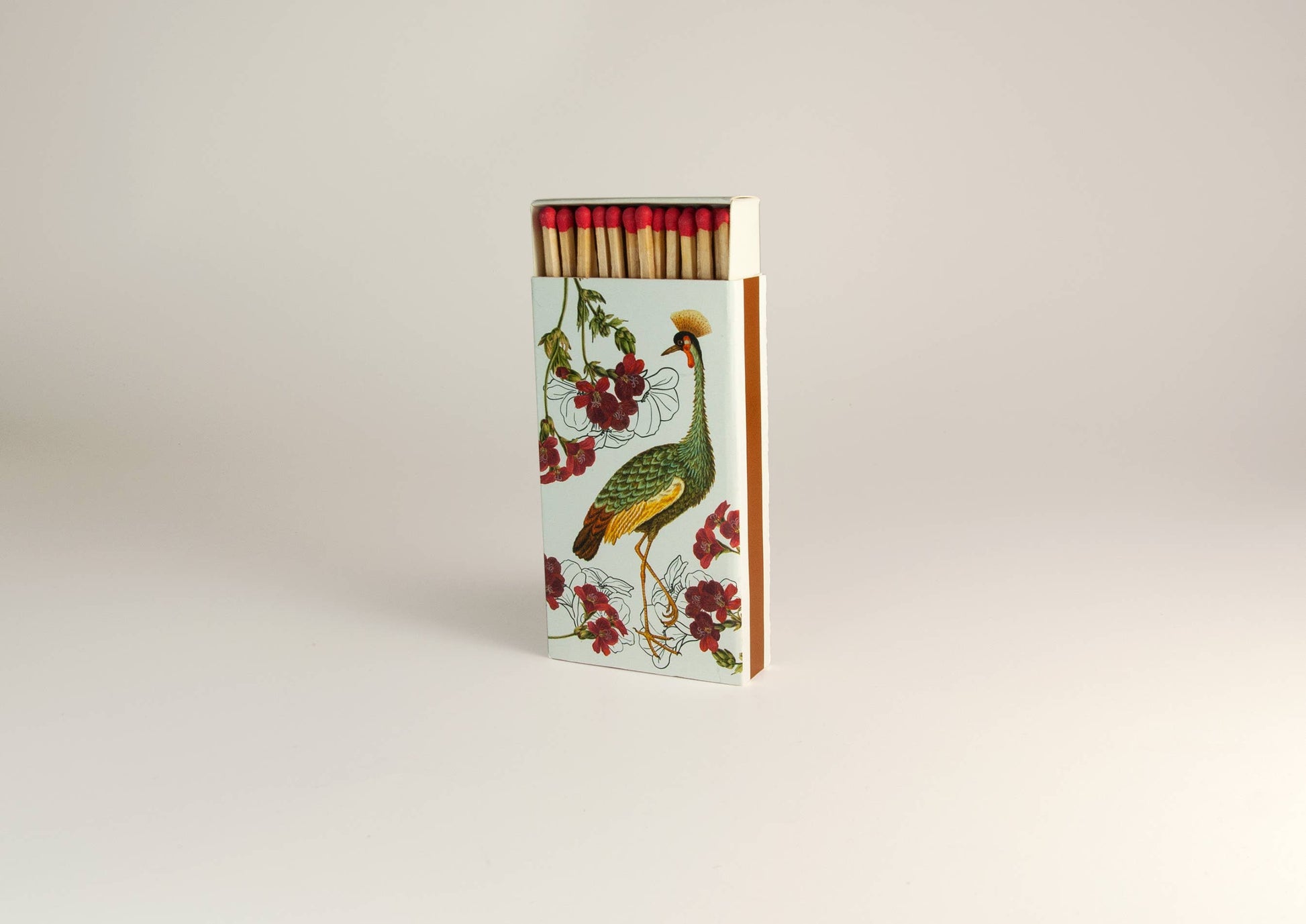 Vintage Streichhölzer – Lange Streichhölzer mit künstlerischem Motiv „Heron“ - Verdancia