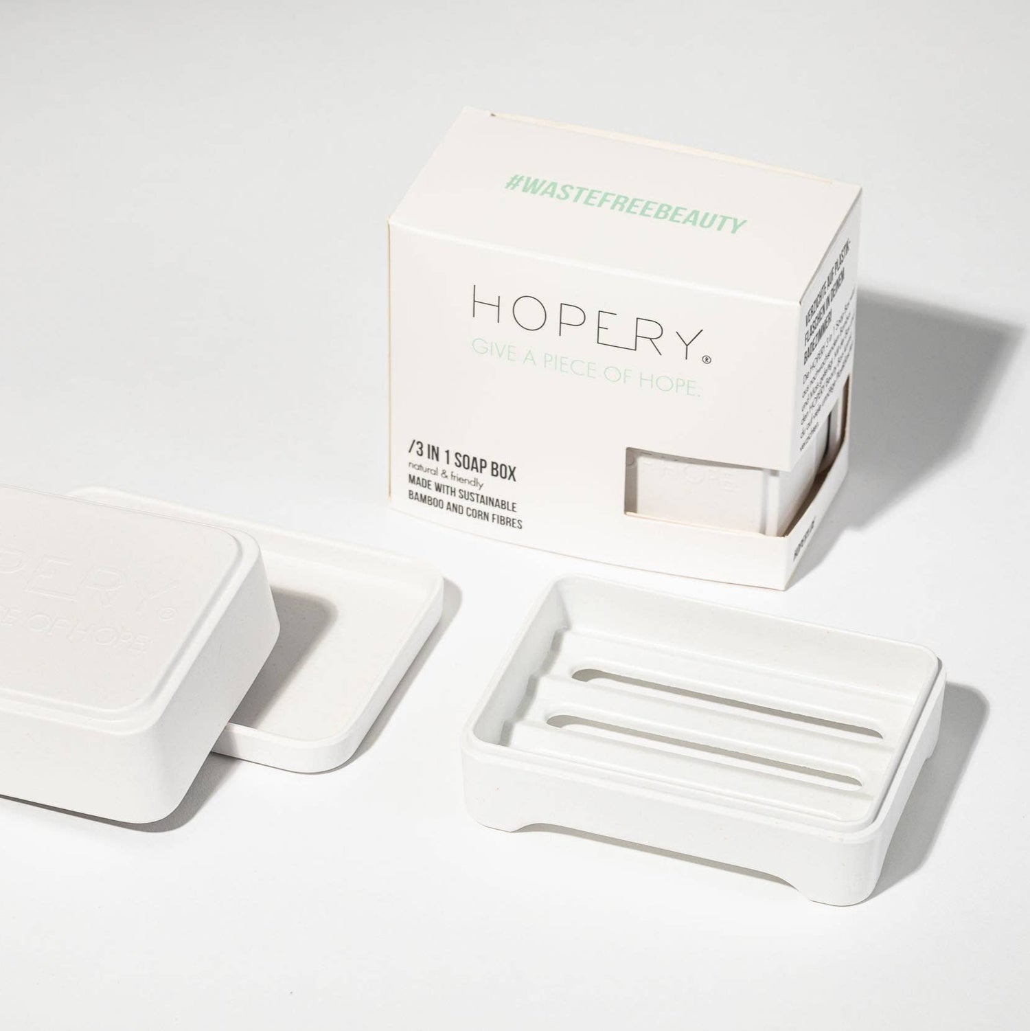 Hopery 3-in 1 Box aus Mais mit Verpackung offen dargestellt