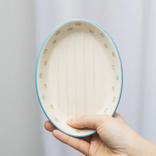 Vintage Seifenschale aus Steinzeug von Tranquillo, handgestempelt im Retro-Design, ideal für die Badezimmer- oder Küchenablage.