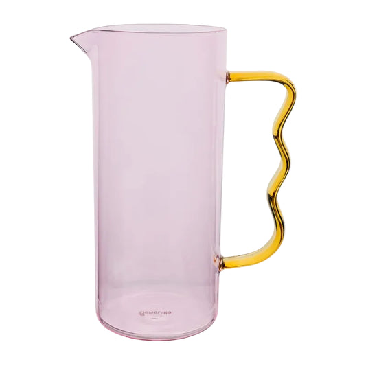 Bunter Tranquillo Krug RAINBOW aus hitzebeständigem Borosilikatglas, 1,3L, vielseitig verwendbar, mit farbigem Design.