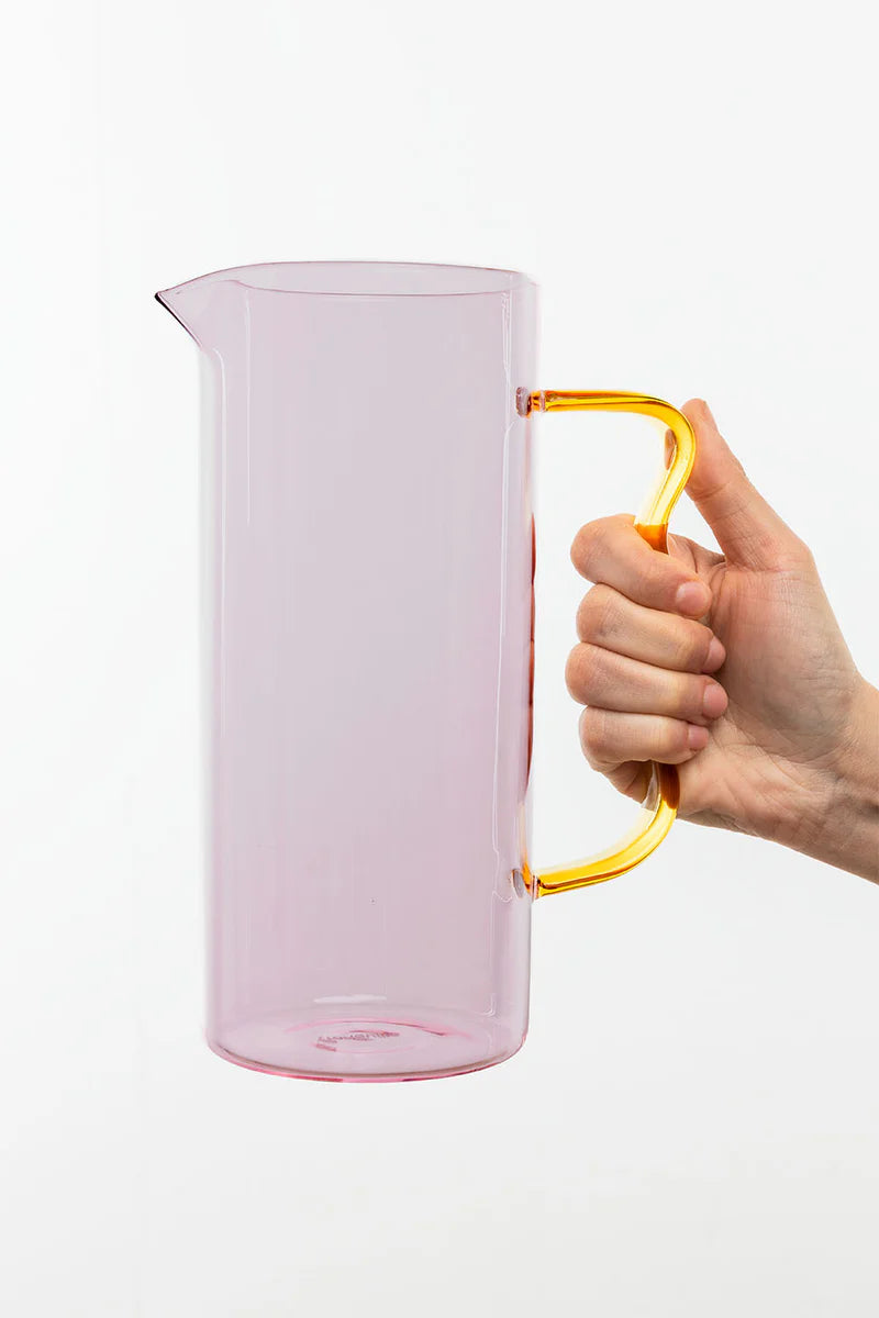 Bunter Tranquillo Krug RAINBOW aus hitzebeständigem Borosilikatglas, 1,3L, vielseitig verwendbar, farbiges Design
